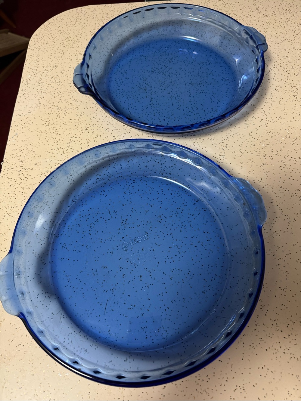 Pyrex Blue Glass Baking Dishes with Handles